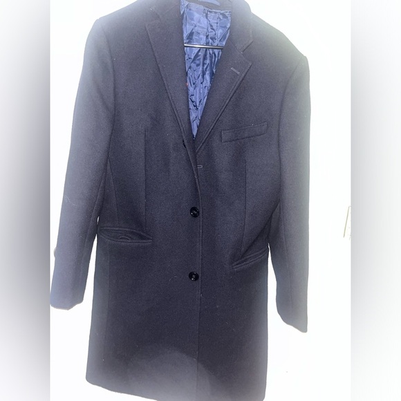 J Crew Everyday Topcoat PrimaLoft Jacket Wool Blend Black Mens Coat US Size 38r - Picture 3 of 4